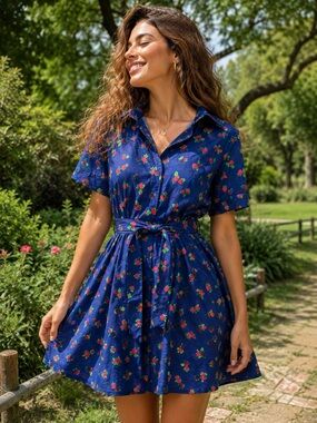 🍓 Kate Spade New York Tossed Strawberry Shirt Dress 🍓